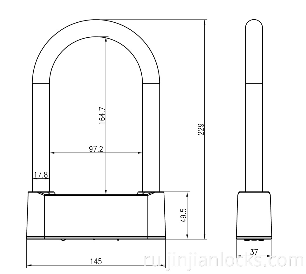 TP67 Водонепроницаемый TT Lock Wi -Fi App Smart Electronic Lock Отпечатка пальца U для мотоцикла для велосипедных мотоциклов